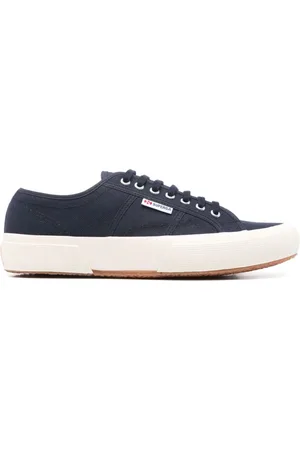 Superga Sko, Herre, Blå, 41 1/2 EU, Blå Snøresko med Gummisål