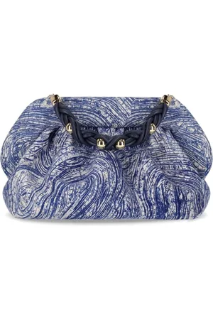 THEMOIRÈ Taske, Dame, Blå, ONE SIZE, Uld, Ocean Print Bios Clutch Taske