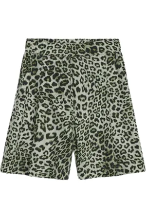 A PAPER KID Shorts, Herre, Grøn, S, Bomuld, Animal Print Bermuda Shorts