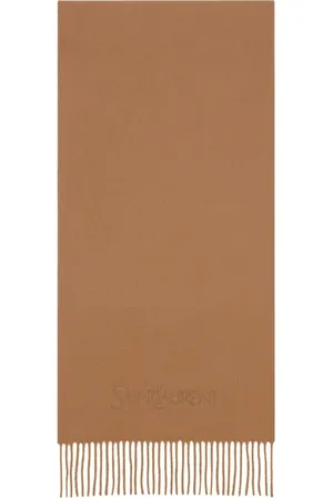 Saint Laurent Tilbehør, Dame, Brun, ONE SIZE, Kashmir Logo Tørklæde