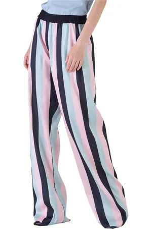 Silvian Heach Bukser, Dame, Flerfarvet, 2XS, Polyester, Højtaljede Stribede Brede Bukser