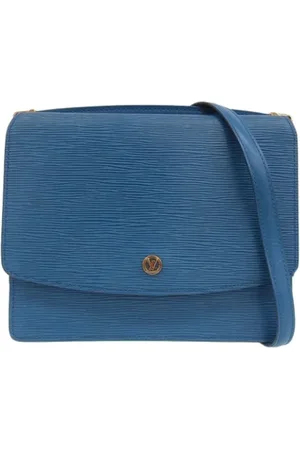 LOUIS VUITTON Pre-owned, Dame, Blå, ONE SIZE, Uld, Pre-owned Laeder louis-vuitton-tasker