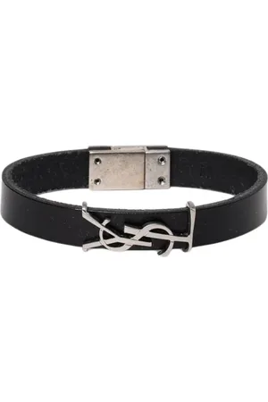 Saint Laurent Tilbehør, Dame, Sort, M, Læder, Læderarmbånd Magnetisk Lås Elegant