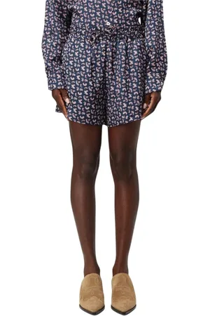 A.P.C. Shorts, Dame, Blå, S, Uld, Silke Shorts Paisley Print Afslappet Pasform