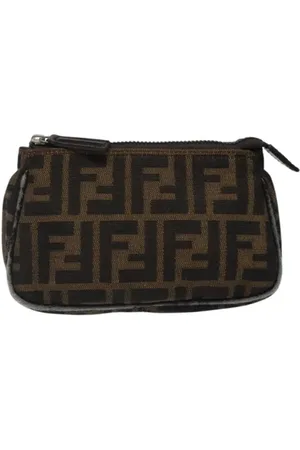 Fendi Pre-owned, Dame, Brun, ONE SIZE, Tyl, Pre-owned Canvas pouches