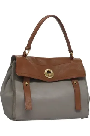 Saint Laurent Pre-owned, Dame, Grå, ONE SIZE, Tyl, Pre-owned Laeder hndtasker