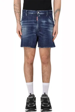 Dsquared2 Shorts, Herre, Blå, M, Uld, Stilfulde Denim Shorts Med Slid