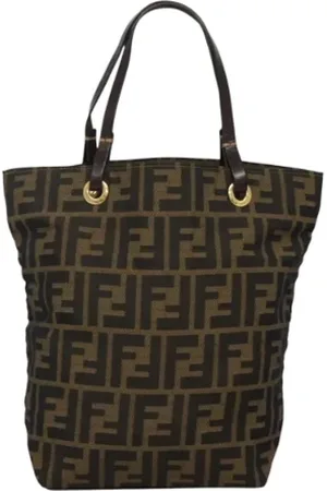 Fendi Pre-owned, Dame, Brun, ONE SIZE, Tyl, Pre-owned Canvas fendi-tasker