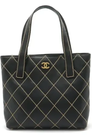 CHANEL Pre-owned, Dame, Sort, ONE SIZE, Tyl, Pre-owned Laeder totes