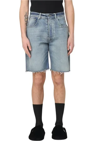 Maison Margiela Shorts, Herre, Blå, W32, Uld, Stilfulde denim shorts med rå kant