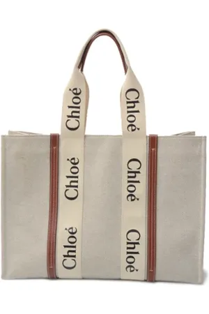 Chloé Pre-owned, Dame, Hvid, ONE SIZE, Tyl, Pre-owned canvas håndtasker