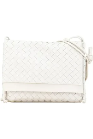 Bottega Veneta Pre-owned, Dame, Hvid, ONE SIZE, Uld, Pre-owned Laeder skuldertasker