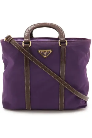 Prada Pre-owned, Dame, Lilla, ONE SIZE, Uld, Pre-owned Laeder totes