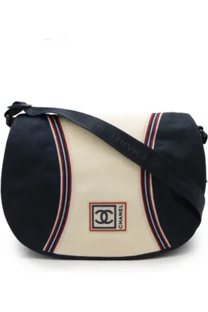 CHANEL Pre-owned, Dame, Blå, ONE SIZE, Uld, Pre-owned Canvas crossbody-tasker