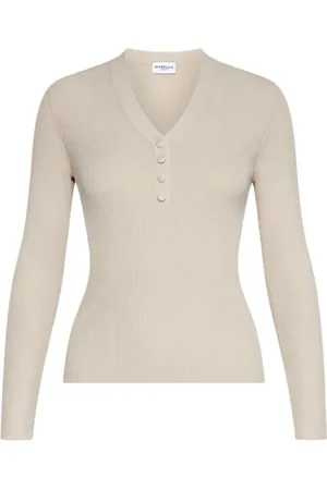 MARELLA Strik, Dame, , S, Uld, Sweater med V-hals og knapper