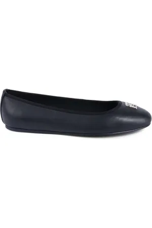 Tommy Hilfiger Sko, Dame, Sort, 39 EU, Læder, Sorte Læder Ballerina Flats