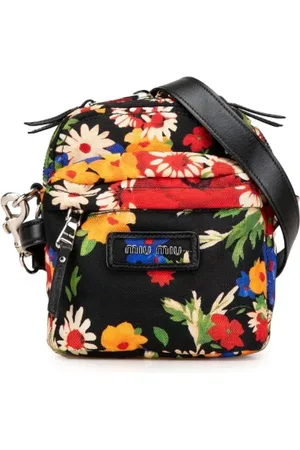 Miu Miu Pre-owned, Dame, Flerfarvet, ONE SIZE, Uld, Pre-owned Canvas crossbody-tasker
