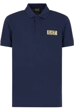 EA7 Top, Herre, Blå, M, Uld, Stilfuld Polo Shirt