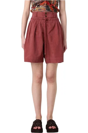 Max Mara Shorts, Dame, Brun, XS, Elegant Mursten Rød Kort Frakke