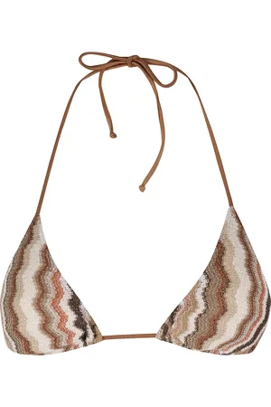 MC2 SAINT BARTH Badetøj, Dame, Brun, XS, Chevron Trekant Bikini Top
