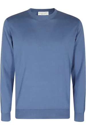 FILIPPO DE LAURENTIIS Strik, Herre, Blå, 4XL, Bomuld, Bomuld T-shirt