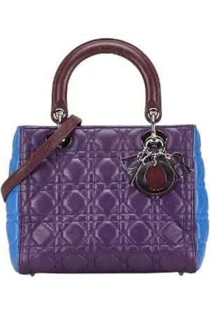 Dior Pre-owned, Dame, Lilla, ONE SIZE, Uld, Pre-owned Laeder hndtasker