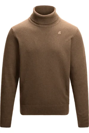 K-Way Strik, Herre, Brun, L, Uld, Lambswool Strik