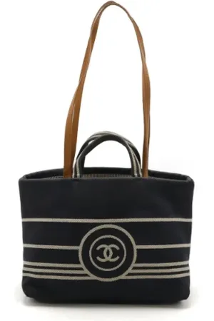 CHANEL Pre-owned, Dame, Blå, ONE SIZE, Uld, Pre-owned Canvas totes