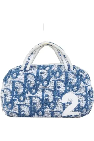 Dior Pre-owned, Dame, Blå, ONE SIZE, Tyl, Pre-owned Stof hndtasker