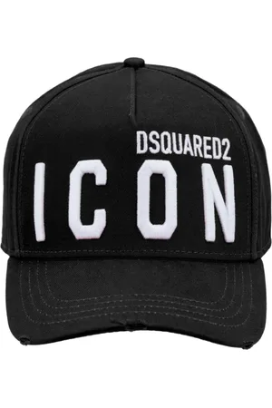 Dsquared2 Tilbehør, unisex, Sort, ONE SIZE, Bomuld, Ikonisk Baseballkasket med Spænde Lukning