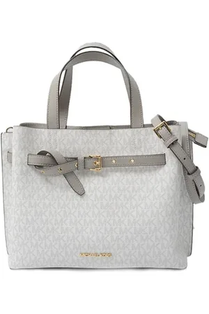 Michael Kors Pre-owned, Dame, Hvid, ONE SIZE, Uld, Pre-owned canvas håndtasker