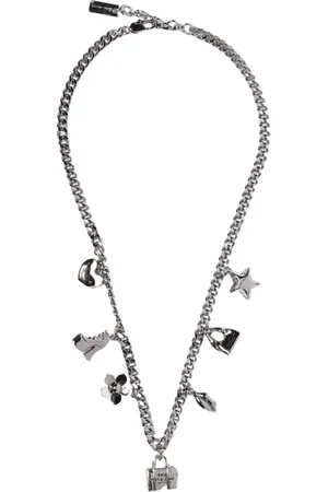 Marc Jacobs Tilbehør, Dame, Grå, ONE SIZE, Uld, Elegant Metal Chain Necklace