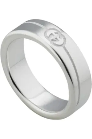 Gucci Tilbehør, Dame, Grå, 52 MM, Elegant Interlocking Silver Ring