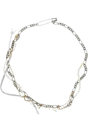 MAGLIANO Tilbehør, Dame, Grå, ONE SIZE, Uld, Elegant Beaded Chain Necklace