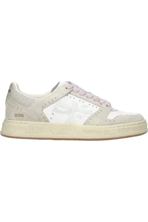Premiata Sko, Herre, , 45 EU, Læder, Ruskind Sneakers med Hvide Lærdetaljer