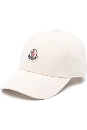 Moncler Tilbehør, Dame, Hvid, ONE SIZE, Bomuld, Hvide Bomuldshatte med Justerbar Lukning