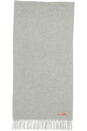 Acne Studios Tilbehør, unisex, Grå, ONE SIZE, Uld, Grå Uldtørklæde med Frynser