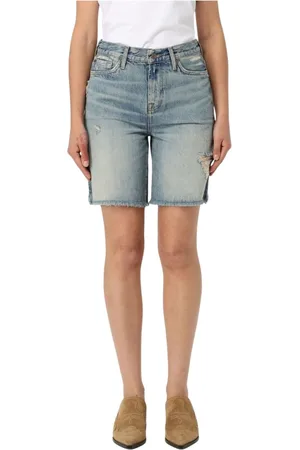 7 for all Mankind Shorts, Dame, Blå, W28, Denim, Slidte Denim Shorts