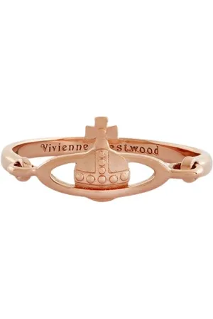 Vivienne Westwood Tilbehør, Dame, Gul, S, Uld, Pink-Guld Orb Ring med Cut-Out Design