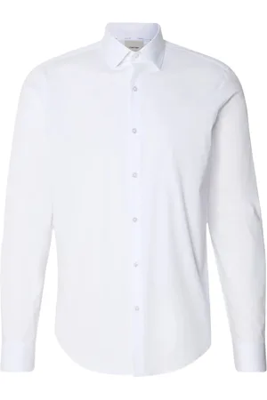 Calvin Klein Skjorte, Herre, Hvid, XL, Bomuld, Hvid Elegant Skjorte Slim Fit