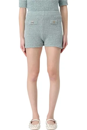 Twin-Set Shorts, Dame, Blå, M, Sort Strik Shorts