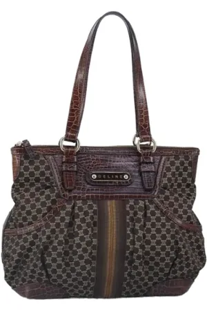 Céline Pre-owned, Dame, Brun, ONE SIZE, Tyl, Pre-owned Canvas celine-tasker