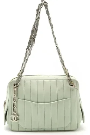 CHANEL Pre-owned, Dame, Grøn, ONE SIZE, Uld, Pre-owned Laeder totes