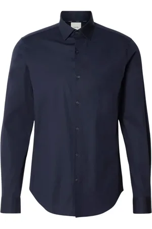Calvin Klein Skjorte, Herre, Blå, XL, Bomuld, Blå Elegant Bomuldsskjorte Slim Fit