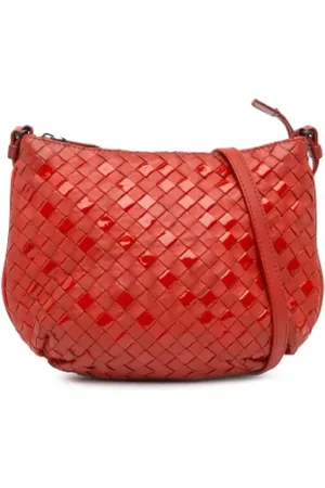 Bottega Veneta Pre-owned, Dame, Rød, ONE SIZE, Uld, Pre-owned Laeder crossbody-tasker