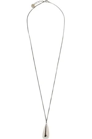 Alexander McQueen Tilbehør, Dame, Grå, ONE SIZE, Sølv Teardrop Vedhæng Halskæde