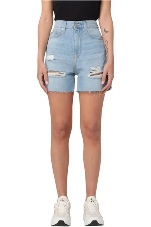 Calvin Klein Shorts, Dame, Blå, W30, Uld, Stilfulde Denim Shorts til Kvinder
