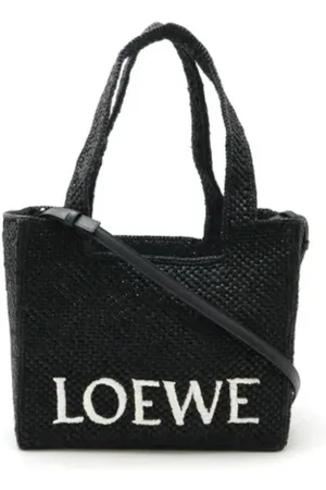 Loewe Pre-owned, Dame, Sort, ONE SIZE, Uld, Pre-owned Rattan skuldertasker