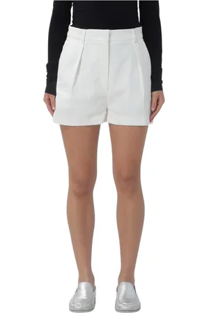 Sportmax Shorts, Dame, Hvid, 2XS, Bomuld, Stilfulde Plisserede Bomuldsshorts