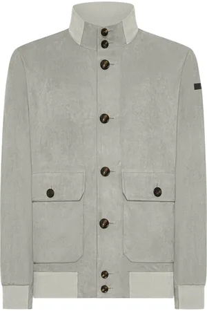 RRD Jakke, Herre, Grå, M, Blød Micro Velour Jakke med Hornknapper